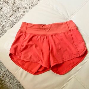 Orange Lululemon 4’’ Speed Up Short